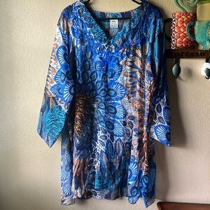 Rima plus sheer cover up tunic